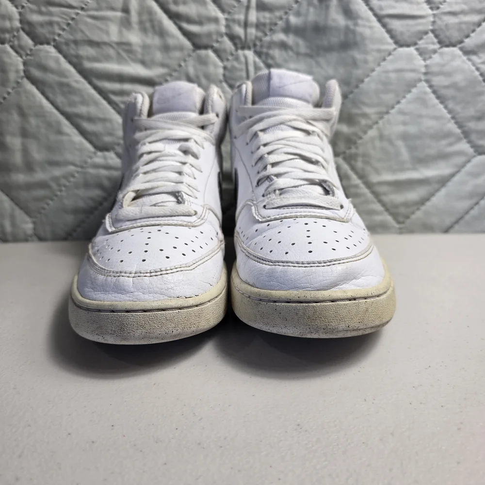 Nike Court Vision Mid Basketball Shoes Mens Size 9 White / Black CD5466-101